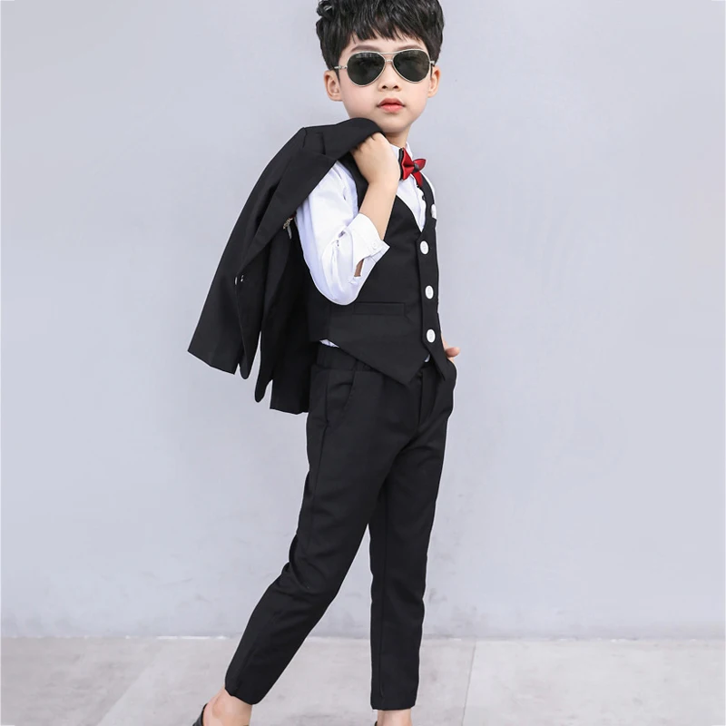 Строгие свадебные костюмы для мальчиков Детская школьная форма Смокинг
