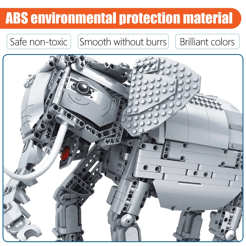 1542 шт. Детский конструктор Слон с пультом ДУ | Игрушки и хобби