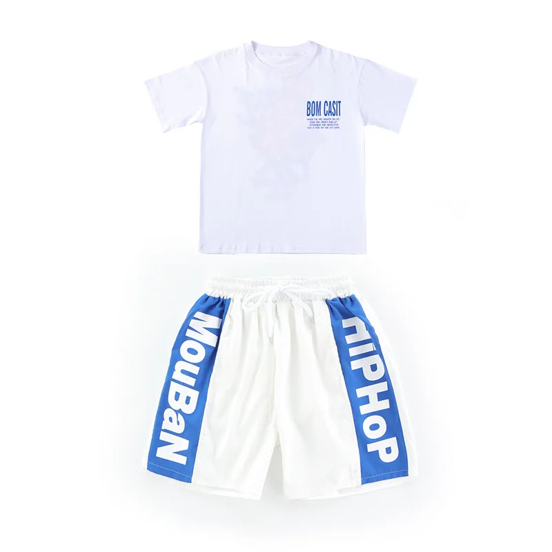

Kid Hip Hop Clothing Long Cartoon Oversized T Shirt Top White Summer Shorts for Girls Boy Jazz Dance Costume Clothes Street Wear