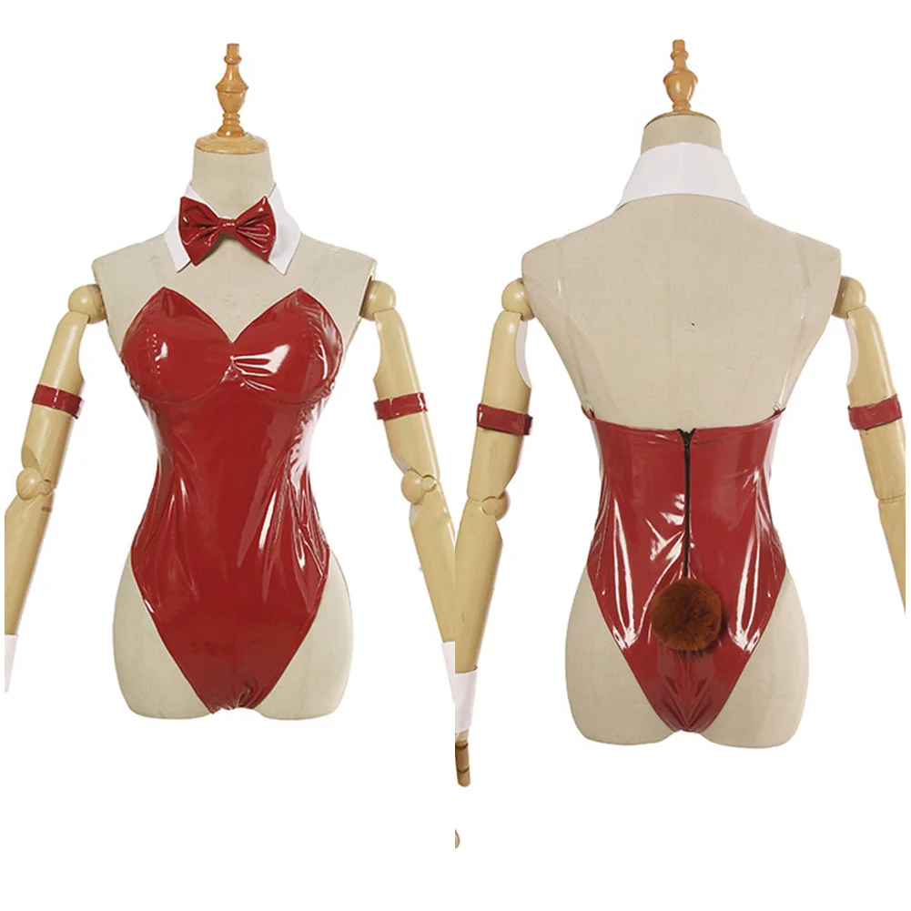 

Rising of Shield Hero Raphtalia Cosplay Costume Sexy Nightclub Red Bunny Girl Jumpsuit Halloween Women Suit