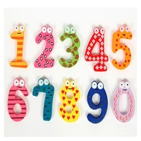 kids children education maths toy catoon wooden fridge magnet 0 9 numbers set wood number 0 9 cute refrigerator magnet toy