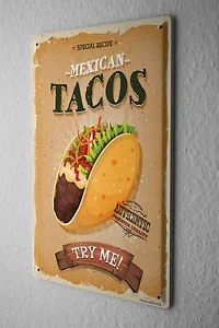 

Retro Tin Sign Nostalgic Fun Mexican Tacos Vintage Tin Sign