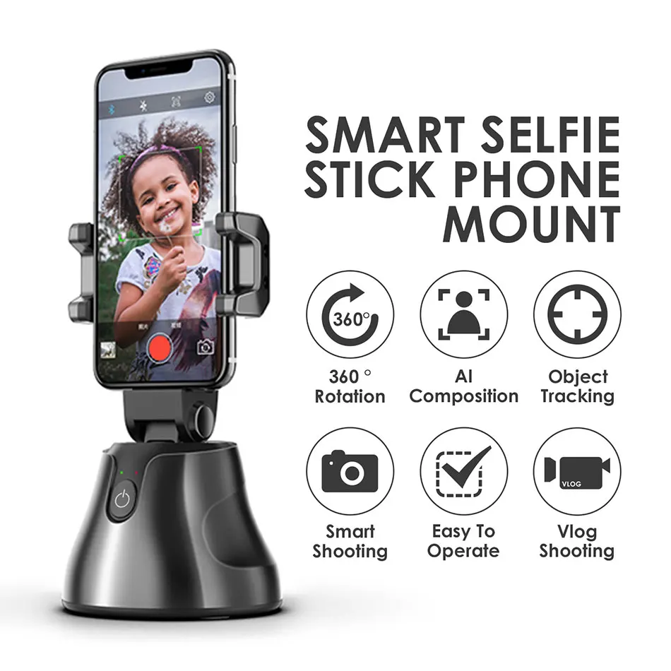 Селфи палка для смарт съемки держатель смартфона 56 100 мм крепление с вращением на
