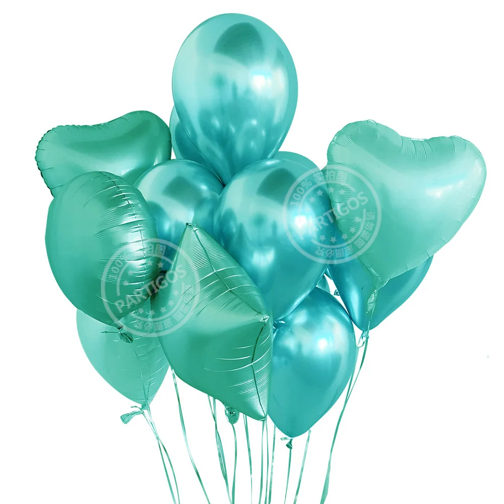 16 шт. 18 дюймов Золотая Звезда зеленое сердце глобус металлический Гелиевый шар