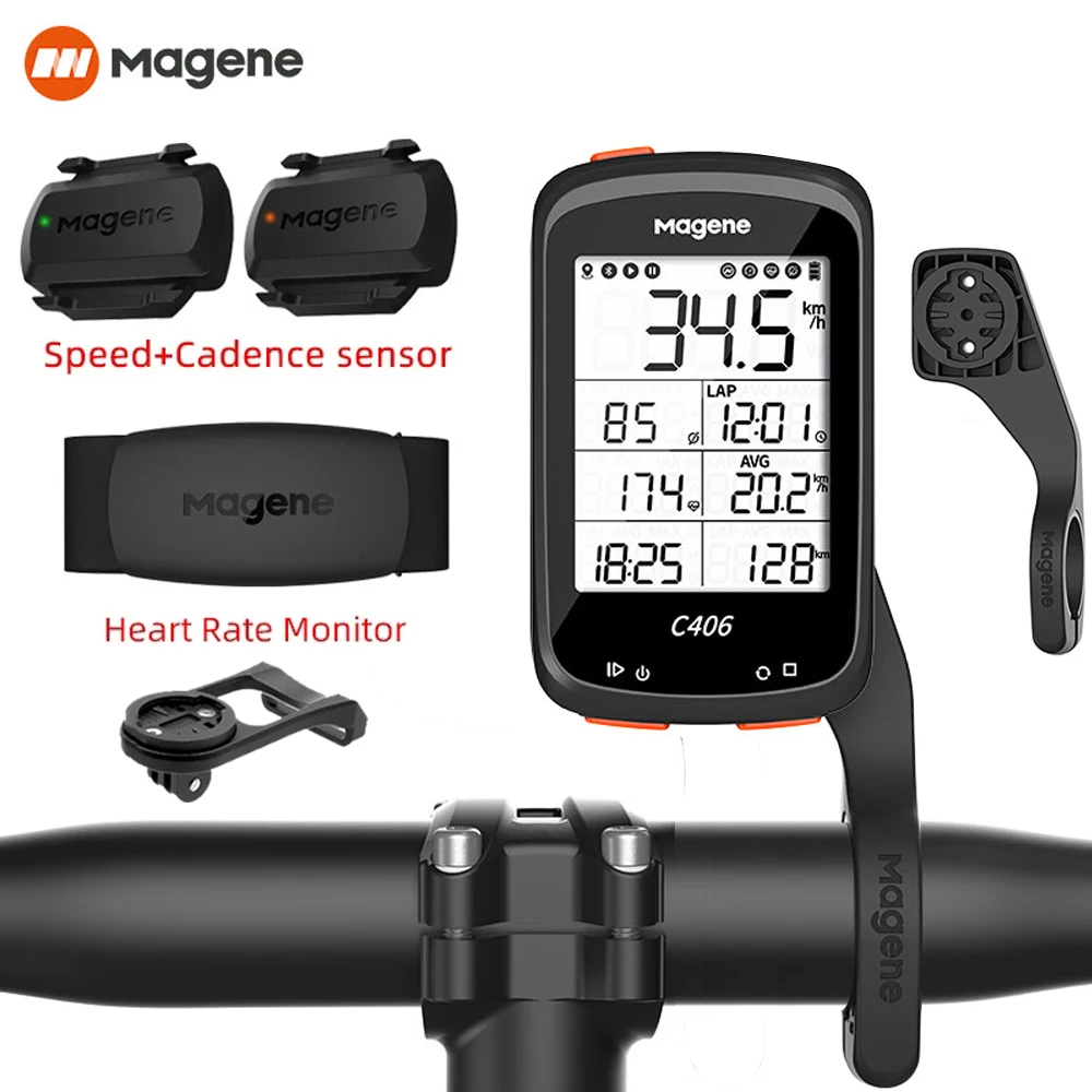 

MAGENE Cycling Cadence Speed Dual Sensor Heart Rate ANT+ Bluetooth XOSS Bicycle Computer G+ Wireless Strava GPS Bike Speedometer