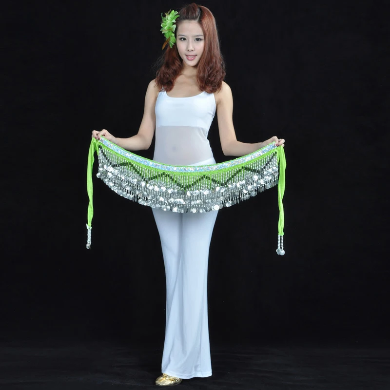 Леди Для женщин живота Танцы хип аксессуары для шарфа Пояс юбка с золотыми тон