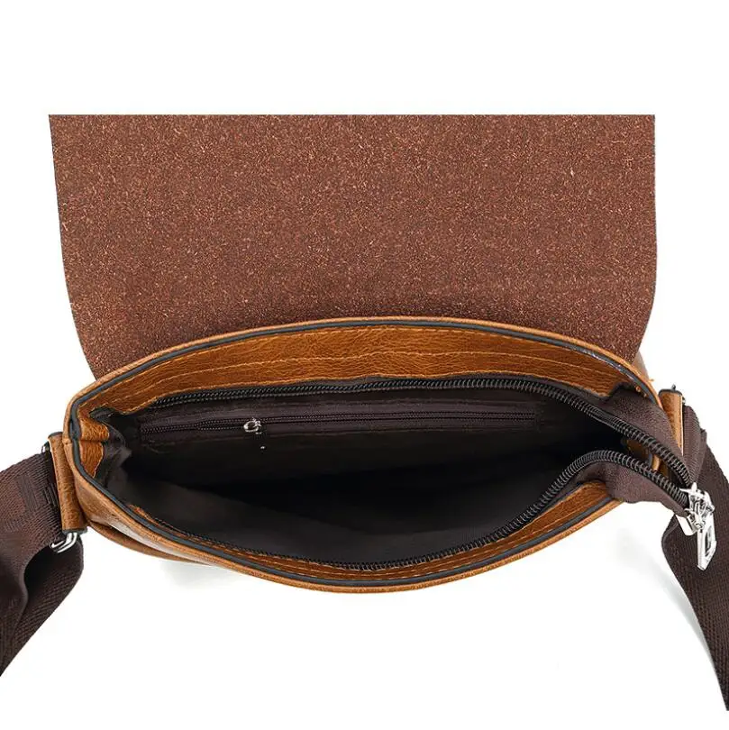 

New Leather Men's Shoulder Bag Leisure Messenger Bag Business Trip Vertical Square Men's Bag Combination Businese Trend Handbag