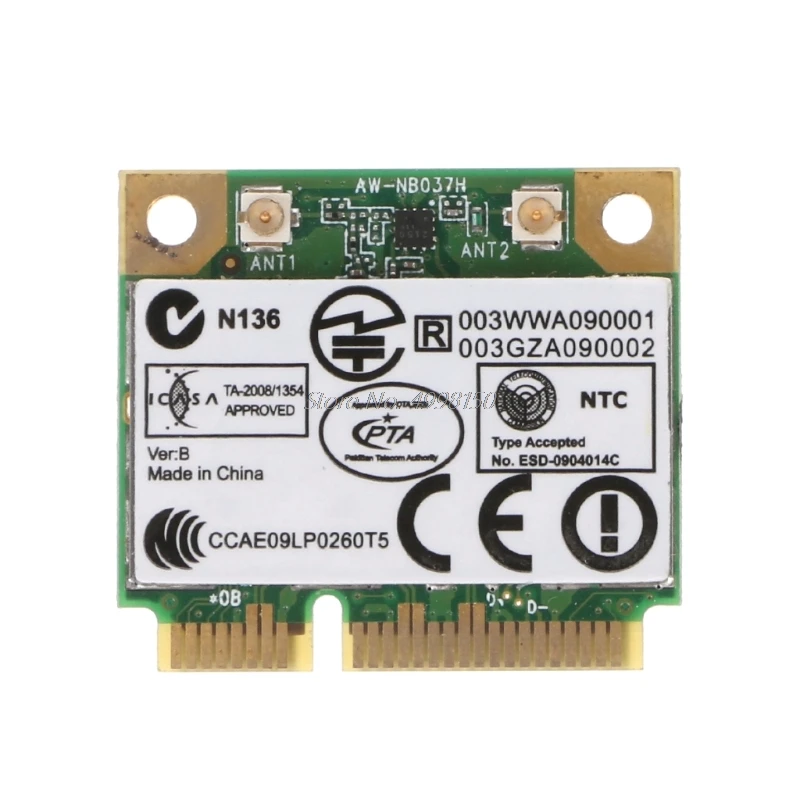 Беспроводная мини карта Wi Fi PCI E для Azurewave AW NB037H 802.11nbg + Bluetooth 3 0 Прямая