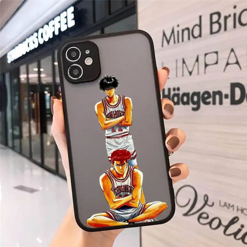 

Anime slam dunk basketball Phone Case Matte Transparent for iPhone 11 12 7 8 s mini pro X XS XR MAX Plus funda