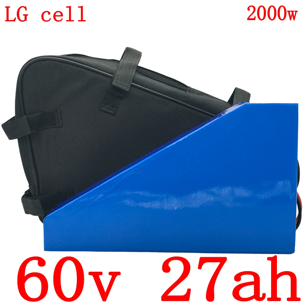 

Triangle Ebike Battery 60V 1500W 2000W 2500W 3000W Scooter Battery 60V 20Ah 25AH 27AH 30Ah Electric Bike Lithium Battery LG Cell