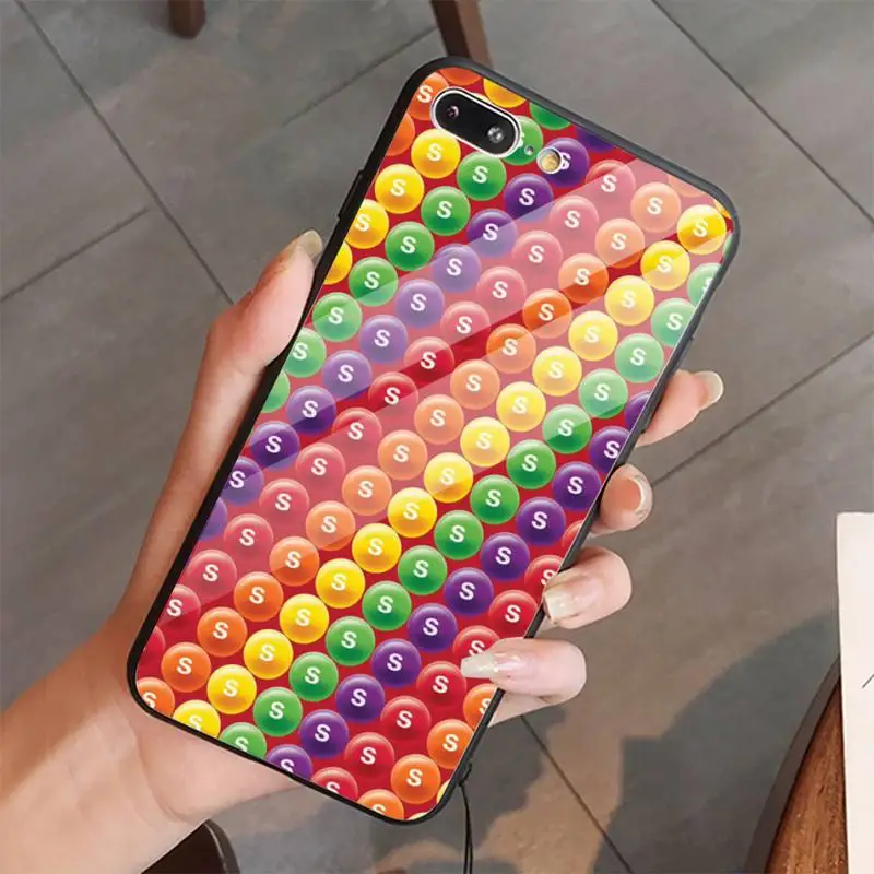 

Skittles Sweet Sour Fruit Candies Phone Case Tempered glass For iphone 5C 6 6S 7 8 plus X XS XR 11 PRO MAX