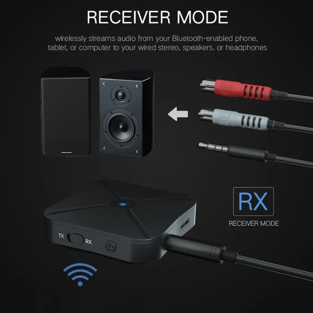Bluetooth 5 0 4 2 аудио приемник передатчик в 1 RCA 3 мм AUX разъем USB музыка стерео