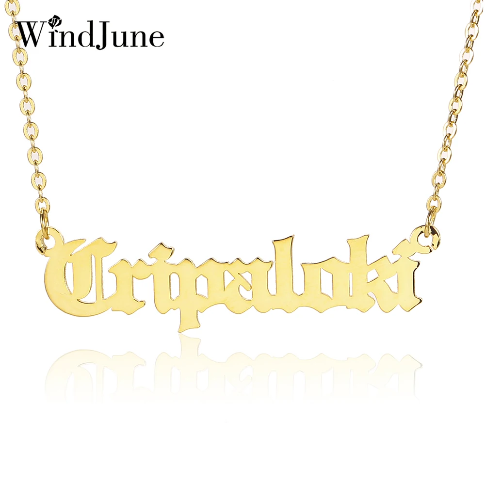 WindJune персонализированное именное ожерелье и Подвеска для женщин именное ожерелье индивидуальная именная табличка ожерелье ювелирное изделие подарок