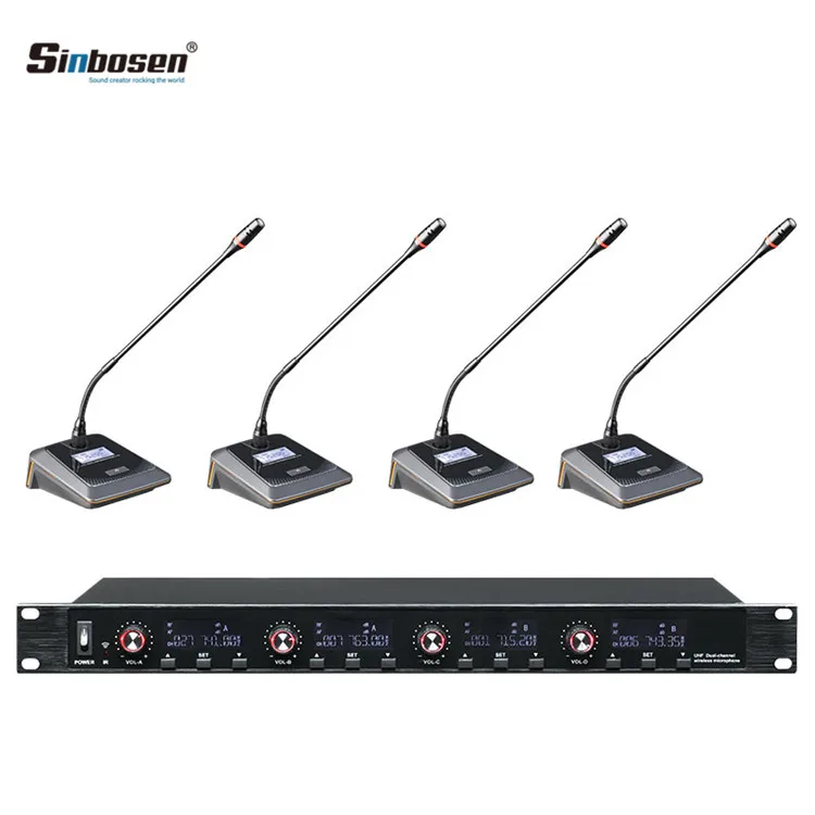 Беспроводной УВЧ микрофон Sinbosen 4 передатчика с гусиной шеей для конференц-зала |