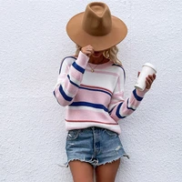 striped sweater women fashion autumn winter pullovers casual warm jumper knitted top female pull knitwear