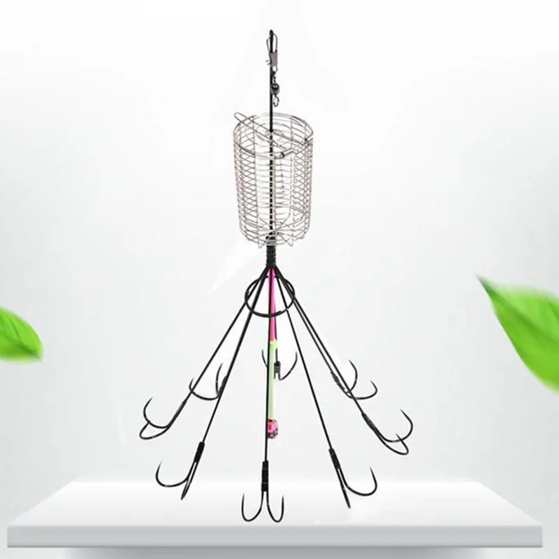 Рыболовные крючки в форме зонтика 8 двойных крючков без зазубрин Steel Explosion