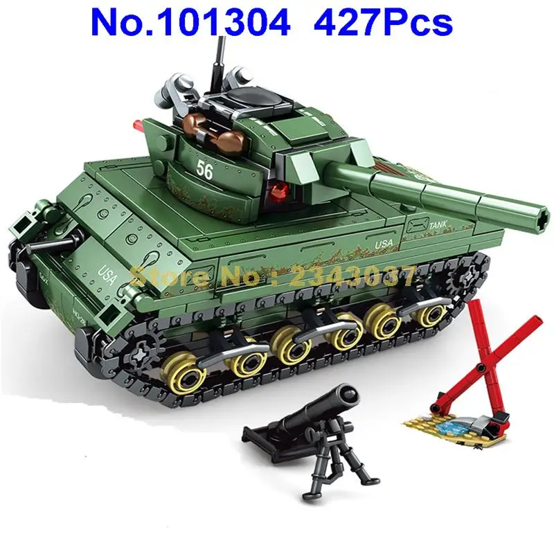 101304 427 шт. набор строительных блоков M4 Sherman Tank Empire Ww2 Вторая мировая война военные 3