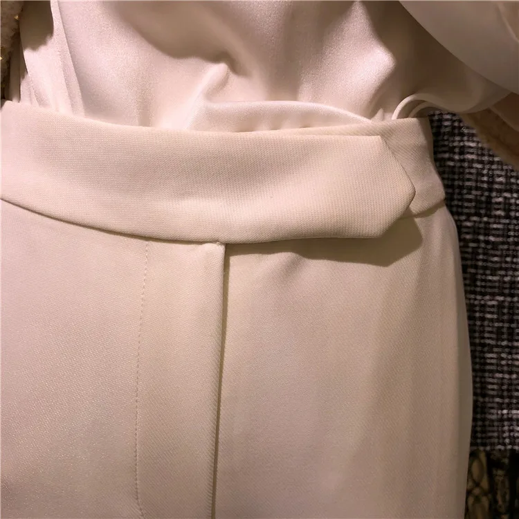 

Spring 2021 New Style Office Ladies White Suit Pants High Waist Slimming Drape Women's Flare Trousers Pants