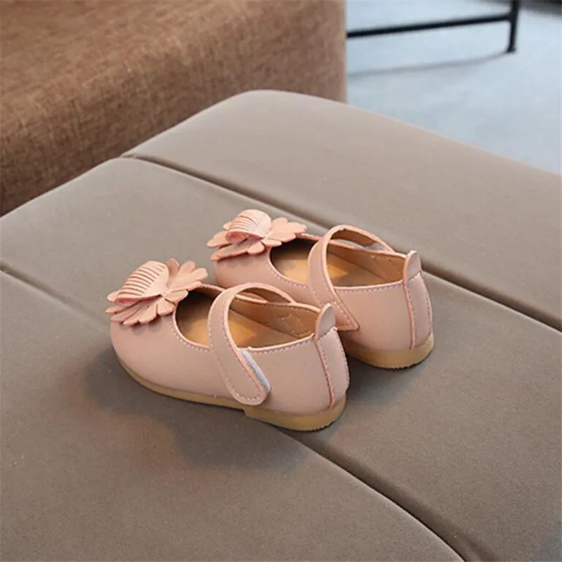 Детские летние сандалии для девочек кожаные пляжные принцессы с резиновой