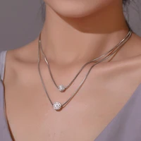 shambhala ball pendants necklaces fashion sweet double layers chain elegant brief anti allergic jewelry for women
