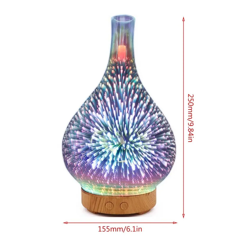 

3D-001 Mini LED Air Purifier 1000ML Ultrasonic Air Humidifier Fireworks Design Colorful Light Essential Oil Purifier