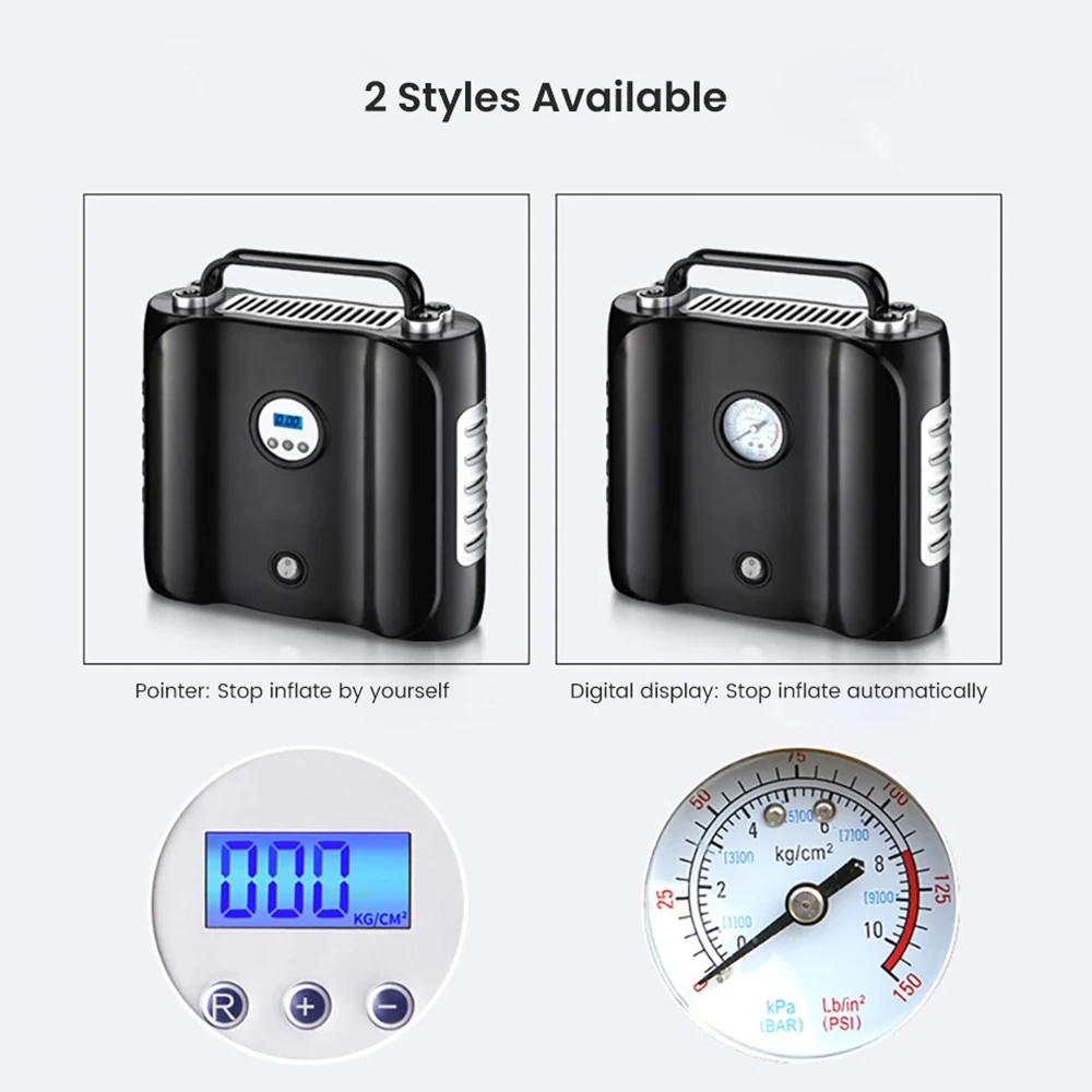 Цифровой насос для шин AOSHIKE автомобильный портативный компрессор 12 В 150PSI