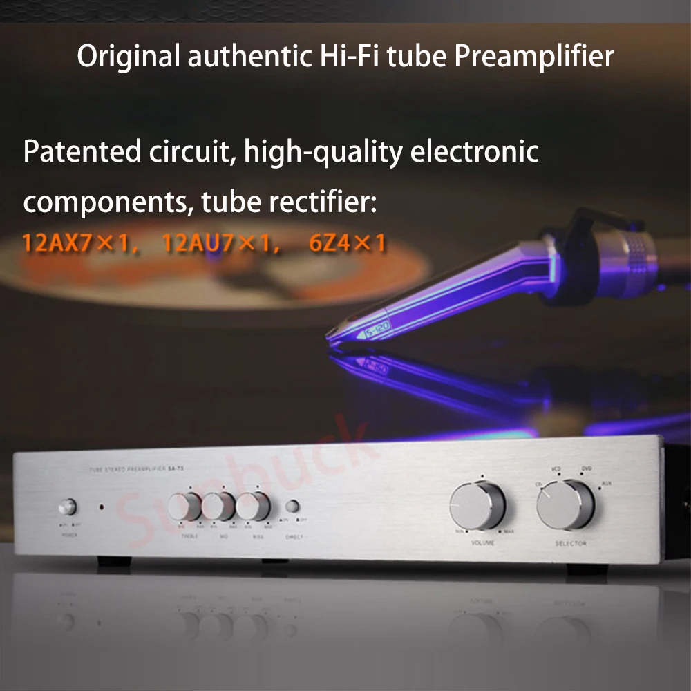 

Sunbuck Tube Preamp 12AX7 12AU7 6Z4 HIFI Tube Preamplifier Amplifier preamp with high school bass Power Amplifier Audio