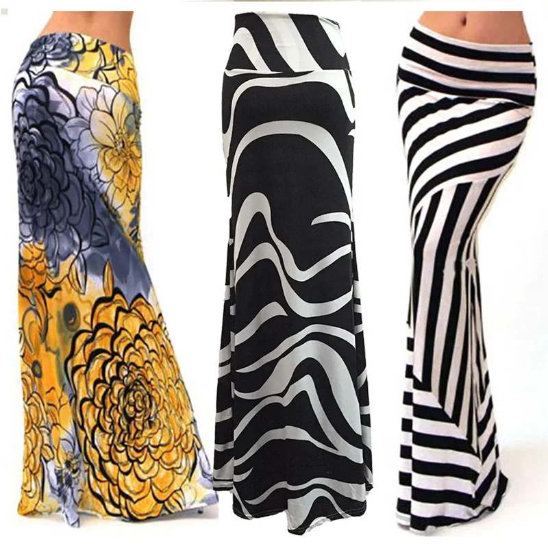 Женская юбка макси с высокой талией Bnwige повседневная узкая геометрическим