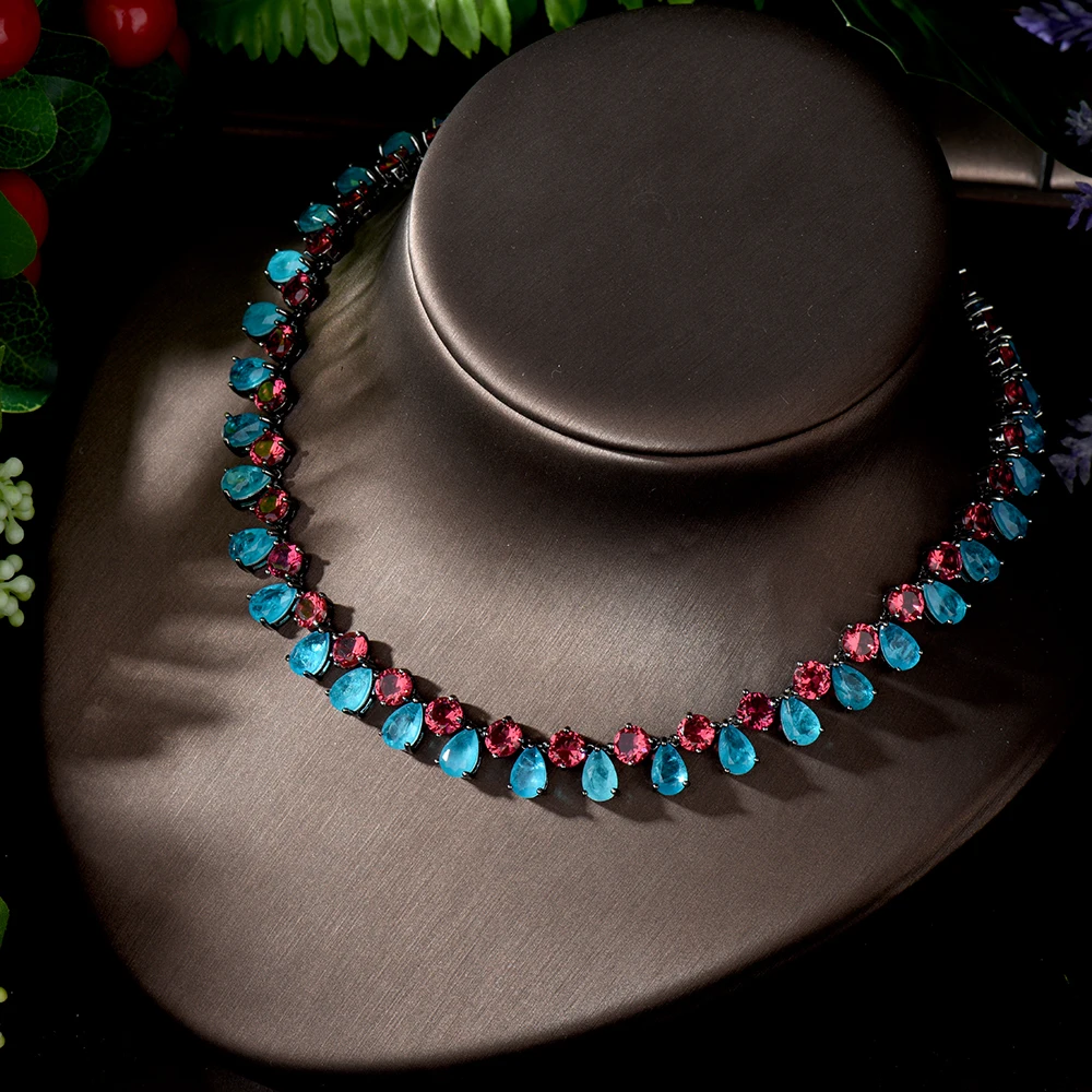 Hibrid Трендовое свадебное ожерелье серьги для женщин аксессуары полный кубический