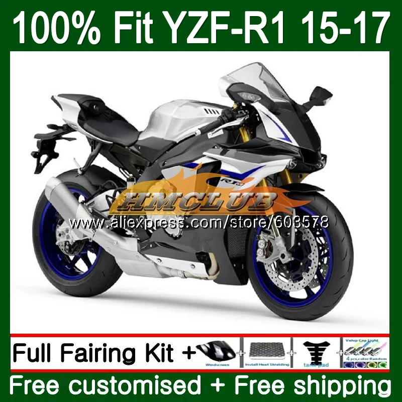 

Injection For YAMAHA YZF-R1 YZF 1000 R1 2015 2016 2017 127CL.17 Silver grey YZF-1000 YZF R 1 YZF1000 YZFR1 15 16 17 OEM Fairing