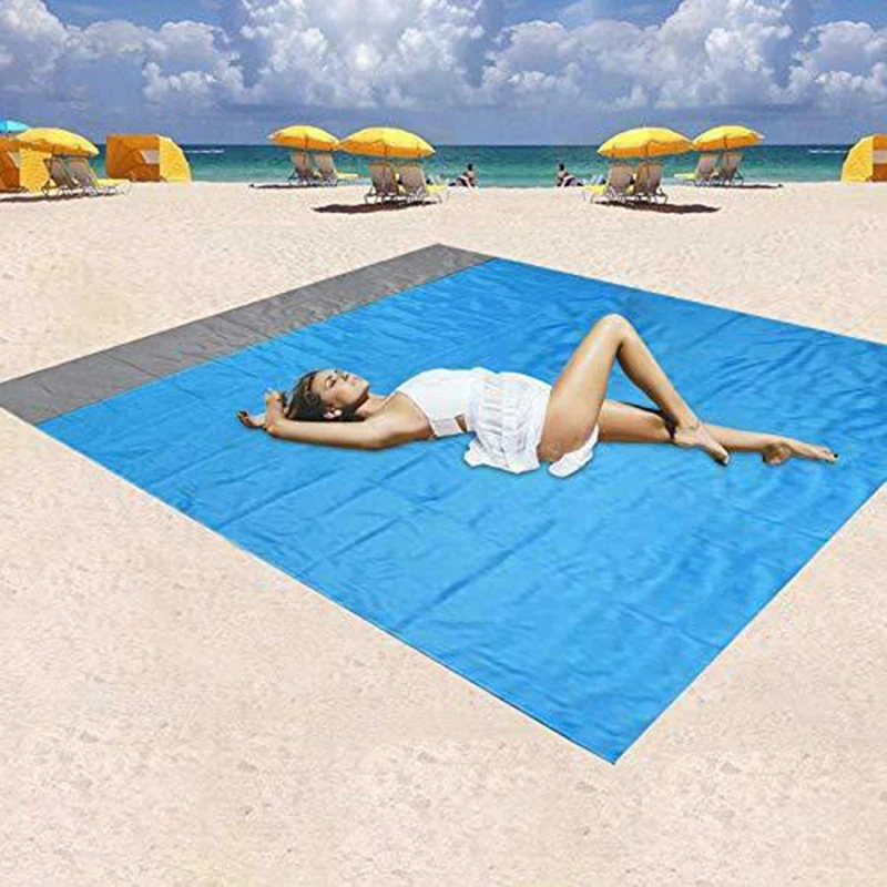 

200CM Waterproof Pocket Beach Blanket Folding Camping Mat Mattress Portable Lightweight Mat Outdoor Picnic Mat Sand Beach Mat
