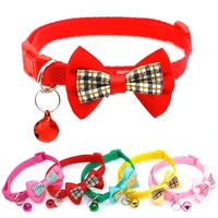 1pcs candy color adjustable bow tie bell bowknot sale collar necktie puppy kitten dog cat pet accessories