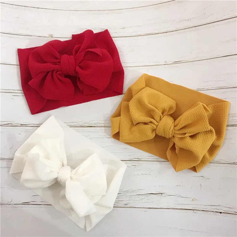 1 Uds. Diadema de lazo grande para ni&ntilde;a, diadema nudo superior ajustable, diademas para reci&eacute;n nacido-3