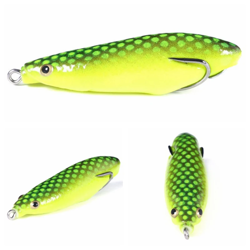 Мягкая лягушка рыболовные приманки двойные крючки верхняя вода плавающий луч