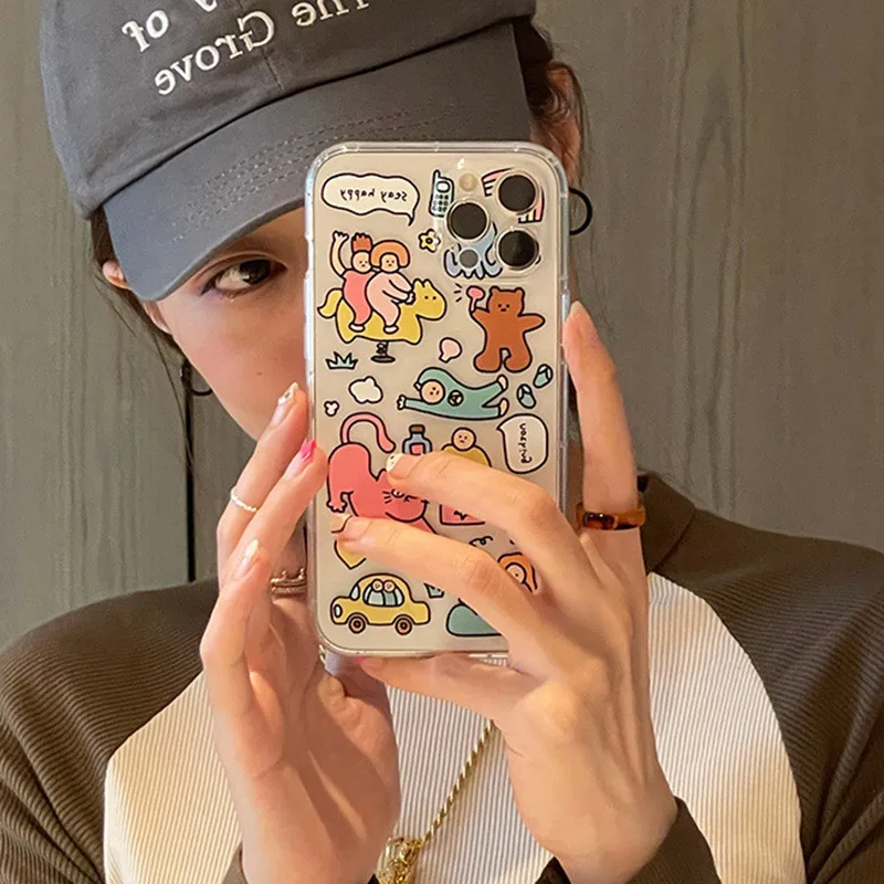 Чехол для телефона с мультяшным ленивым котом iPhone 14 13 12 11 Pro Max X XS XR 7 8 Plus
