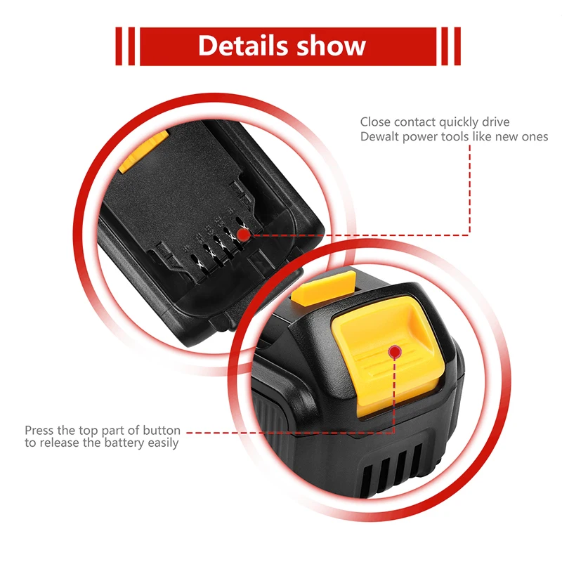 Сменный аккумулятор DCB200 DCB180 XRP 4000 мАч для Dewalt DCB182 DCB204 DCB205 DCB206 DCB205-2 DCD985B DCD771C2 DCS355D1