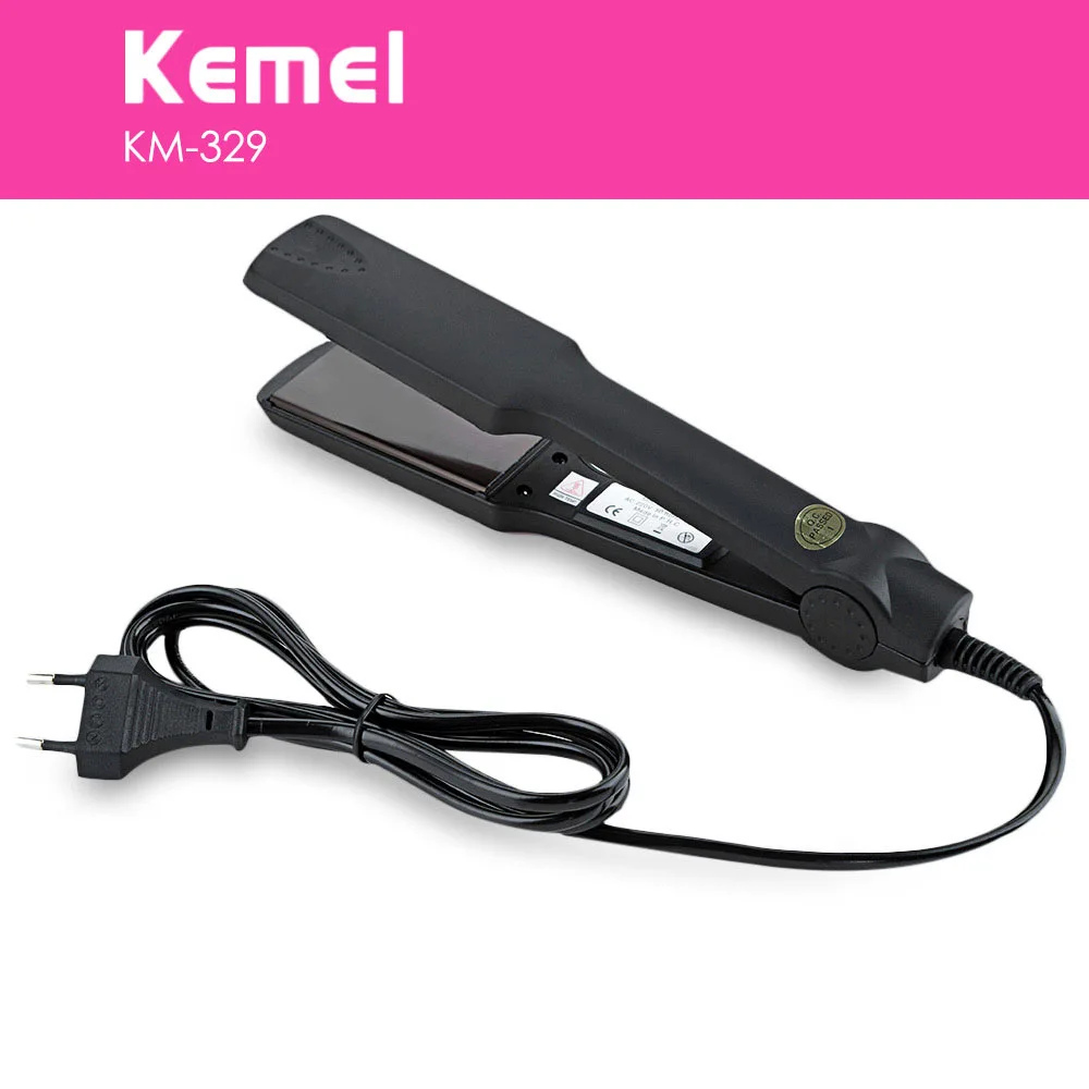 

Kemei KM-329 Professional Straightening Irons Fast Warmup Thermal Performance Tourmaline Ceramic Heating Plate Hair Straightener