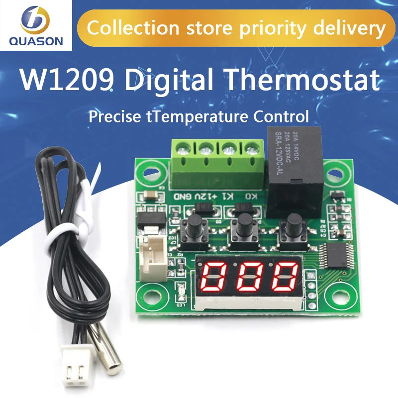 Термостат W1209 DC 12V Температура отопления охлаждения для контроля температуры