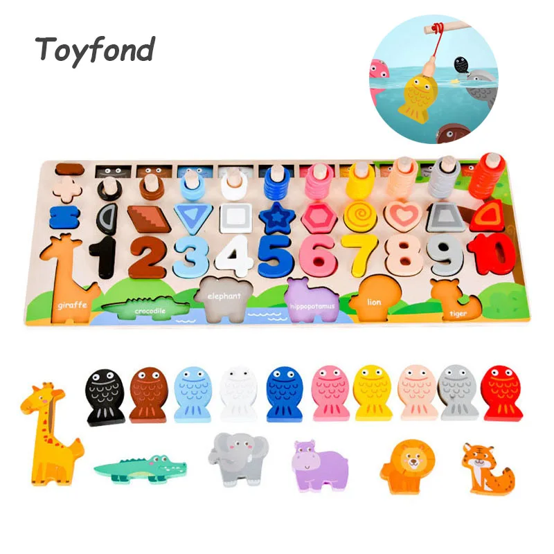 Детская игрушка Монтессори 5 в 1 занятая искусственная деревянная форма цвета