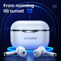 lenovo lp1earphones bluetooth 5 0 wireless headset active noice cancelling hifi bass touch waterproof sport earbud