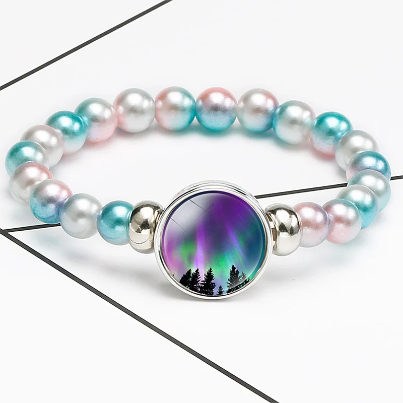 10 шт. фиолетовый Аврора браслет из бисера 18 мм браслеты застежка держатель