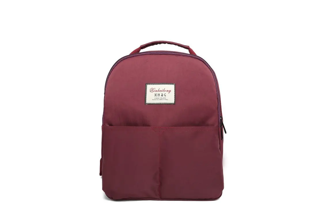 

Simple and artistic girl plain color backpack college style versatile leisure canvas schoolbag students