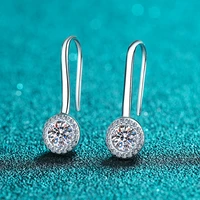 trendy women earrings d color vvs1 moissanite drop earrings 925 silver plated pt950 gold 1 carat moissanite pass diamond tester