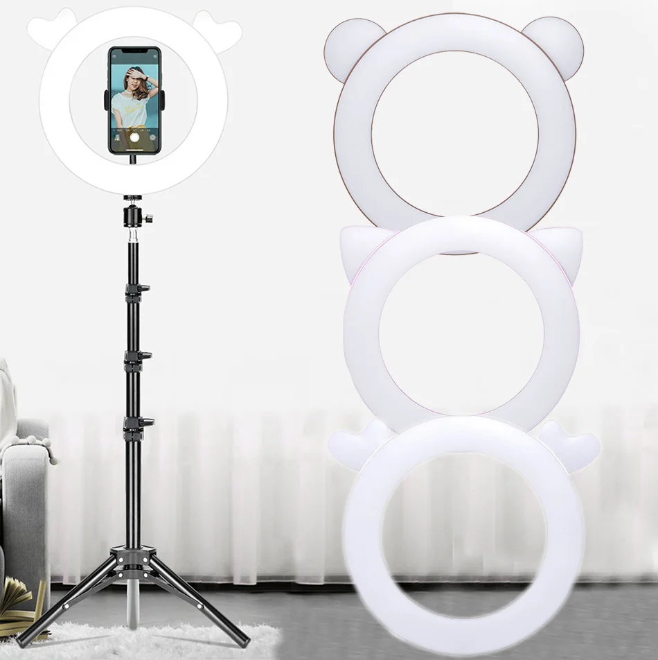 Кольцевая Светодиодная лампа вспышка держатель для трипода видеоблогов