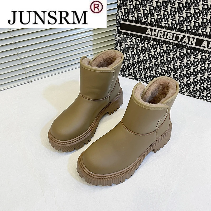 

Женские зимние ботинки, теплые модные зимние ботинки с бархатной хлопковой подкладкой, высококачественные Нескользящие водонепроницаемые...