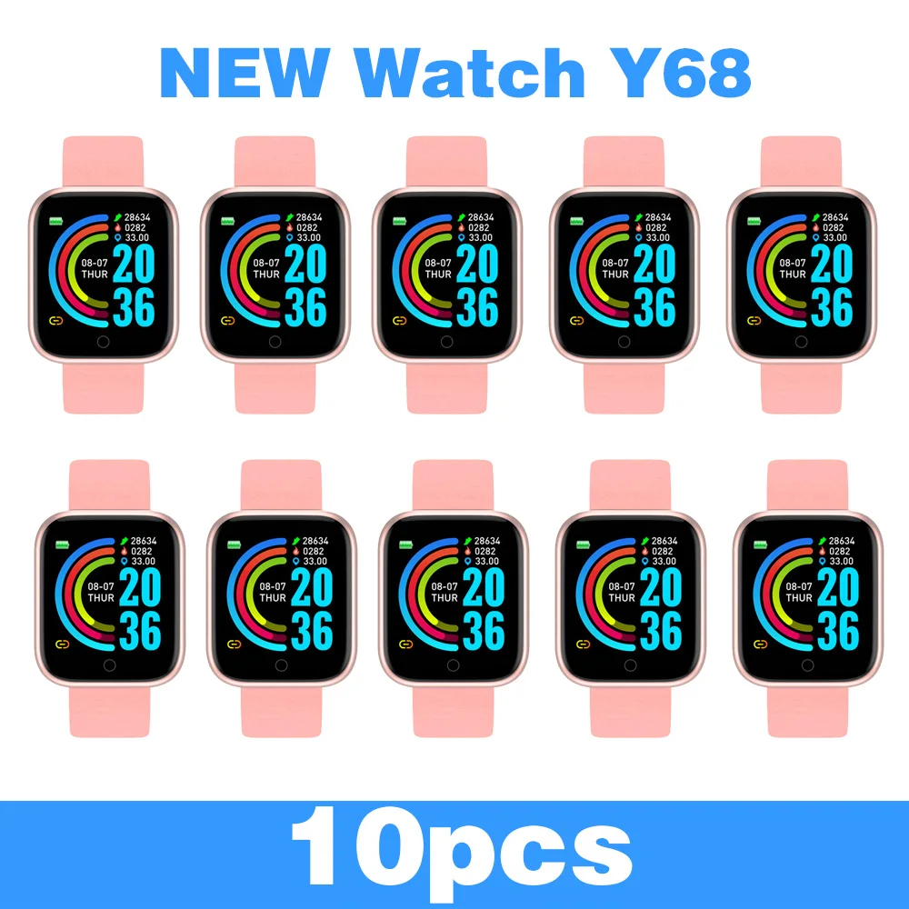 

10PCS Wholesale D20pro Smartwatch Fitness Bracelet Sports Waterproof Smart Watch For Android IOS Men Women Wristwatch Blood Pres