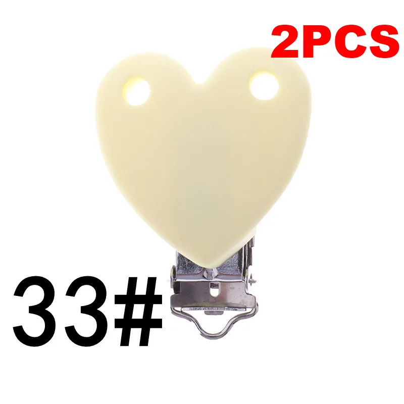 HC-33 Cream Yellow Fkisbox 2pcs Mouse Pacifier Clip Silicone Bead Baby Teether& Plastic Teething Accessories Nipple Clasps Toy DIY Round Koala - Цвет: HC-33 Cream Yellow