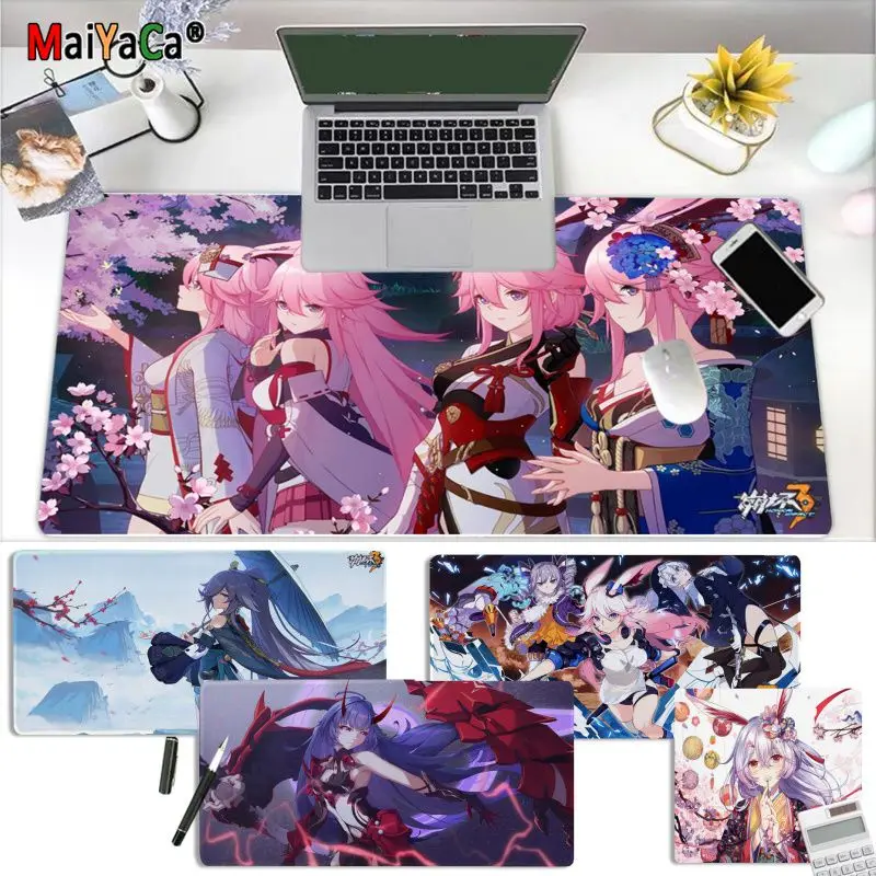 

Большой игровой коврик для мыши Honkai Impact 3rd Boy, размер XL, с фиксирующим краем, коврик Deak для Overwatch/cs Go/world Of Warcraft