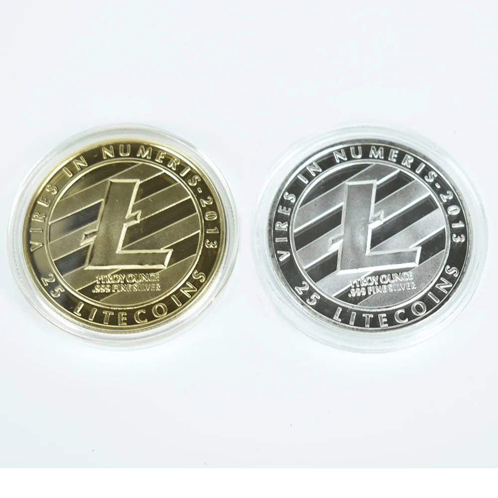 Размер 40 мм/3 мм позолоченная монета Litecoin из металла для подарка и