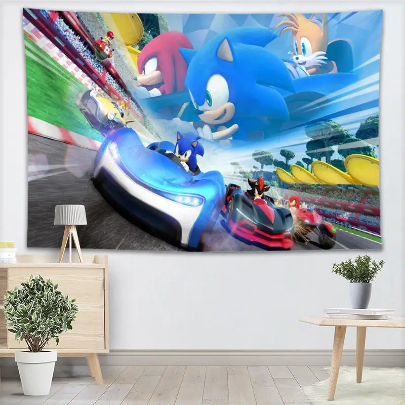 Sonic The Hedgehog гобелен настенный Декор для домашней вечеринки на день рождения украшения тканевые гобелены палатка туристический спальный коврик - Цвет: 15